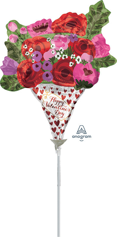 Airfill Only Valentine's Day Rose Bouquet Foil Balloon