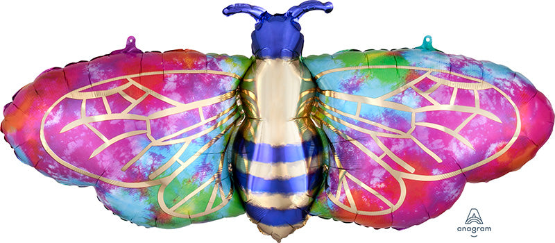 39" Tie-Dye Bee SuperShape Foil Balloon