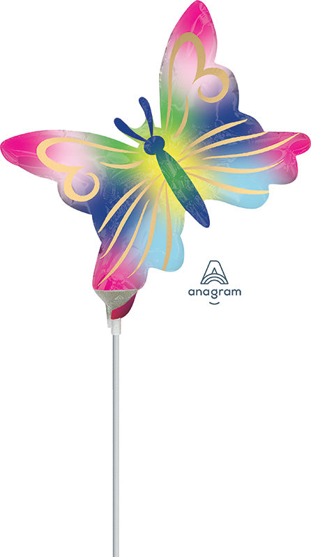 Airfill Only Satin Watercolor Butterfly Foil Balloon