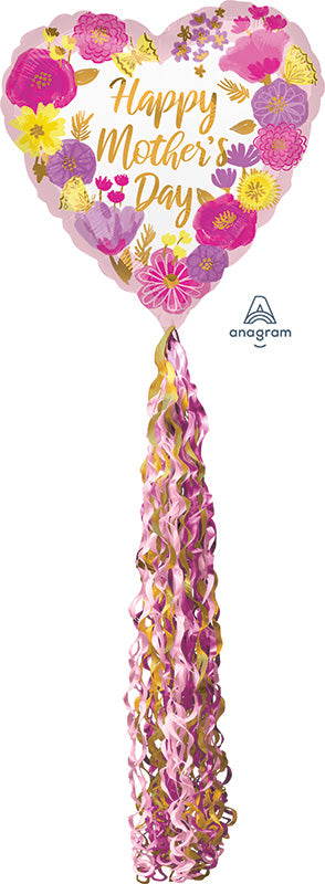 32" Floral Mother's Day Pom Pom Airwalkers Foil Balloon