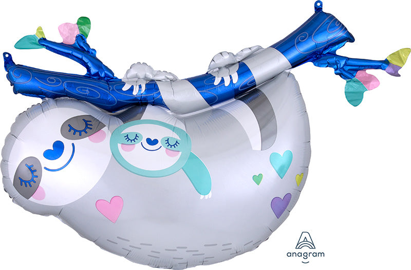 36" Mommy & Baby Sloth SuperShape Foil Balloon