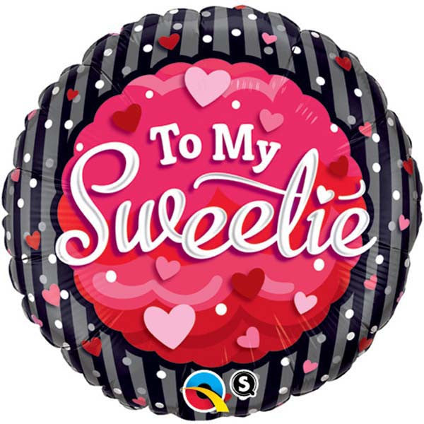 18" To My Sweetie Hearts & Dots Mylar Balloon