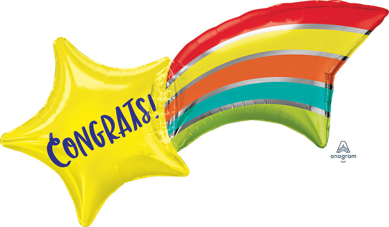 27" Congrats Shooting Star SuperShape Foil Balloon