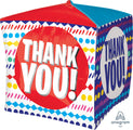 15" Thank You Streamers UltraShape Cubez Foil Balloon