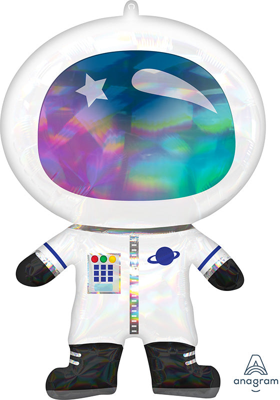 30" Iridescent Astronaut Holographic Foil Balloon