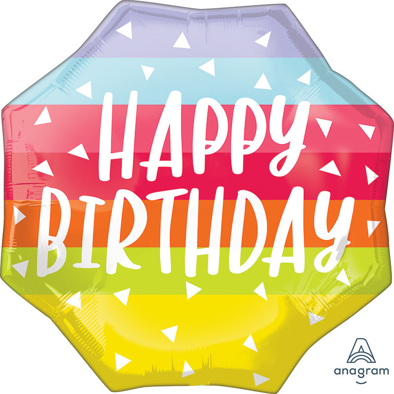 22" Bright and Bold Birthday SuperShape Foil Balloon