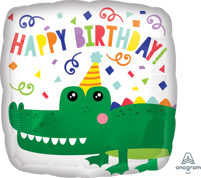 18" Gator Happy Birthday Foil Balloon