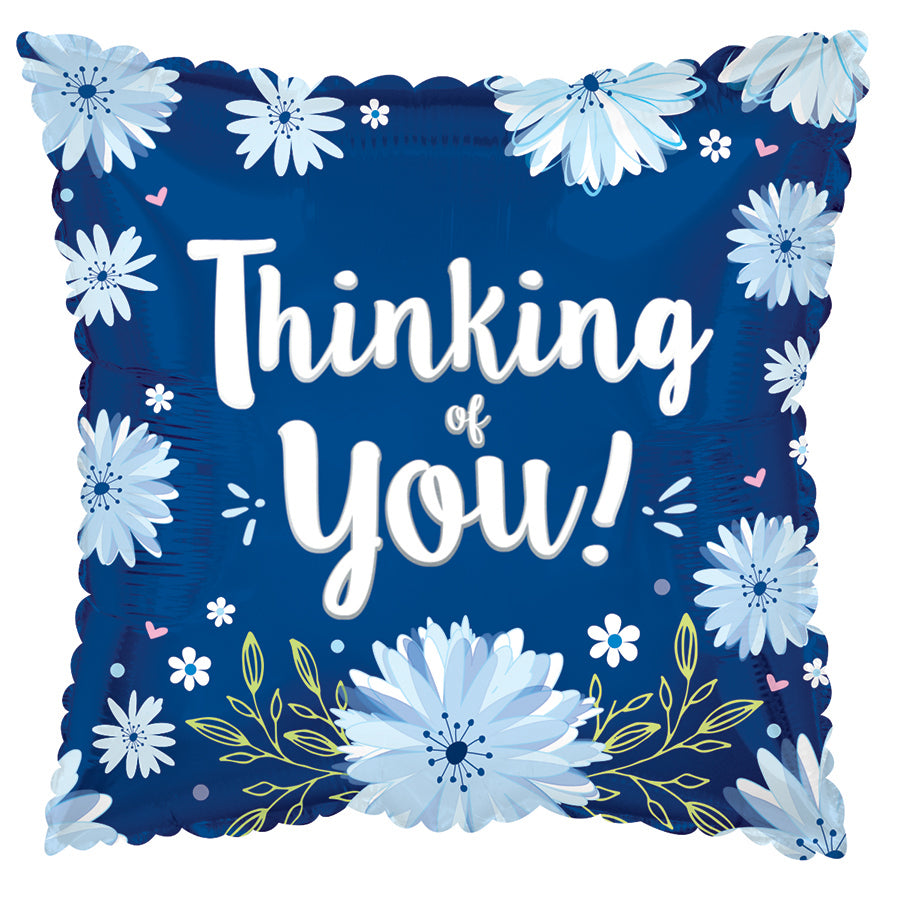 17" Thinking Of You Blue Daisies Foil Balloon