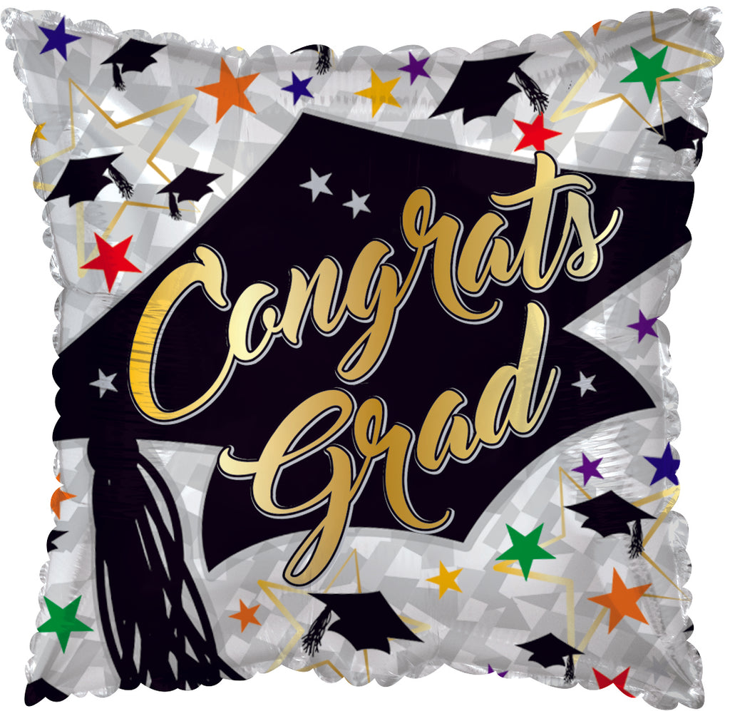 17" Congrats Grad Prismatic Foil Balloon