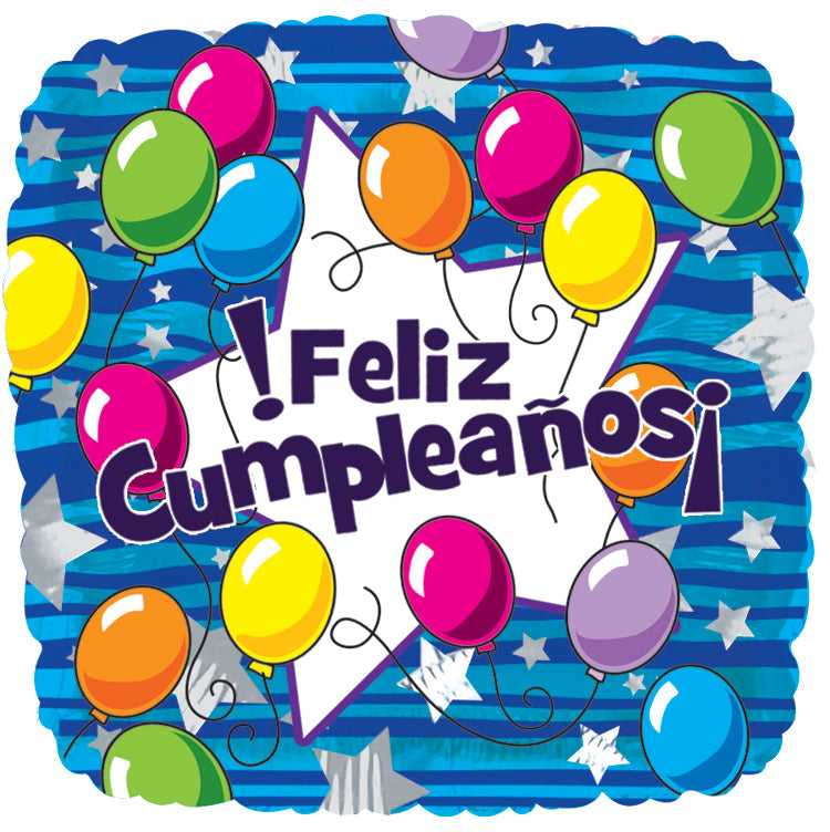 18" Feliz Cumpleanos Balloon (Spanish)