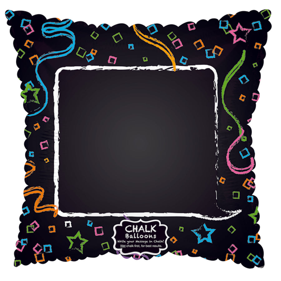 17" Chalkboard Confetti Border Balloon