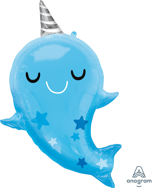 30" Narwhal Baby SuperShape Foil Balloon