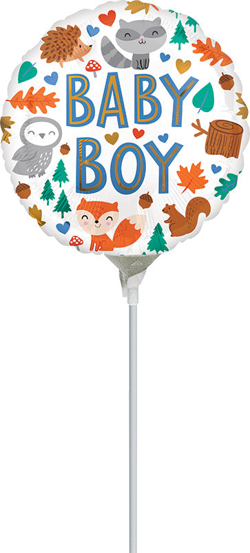 4" Airfill Only Baby Boy Woodland Fun Foil Balloon