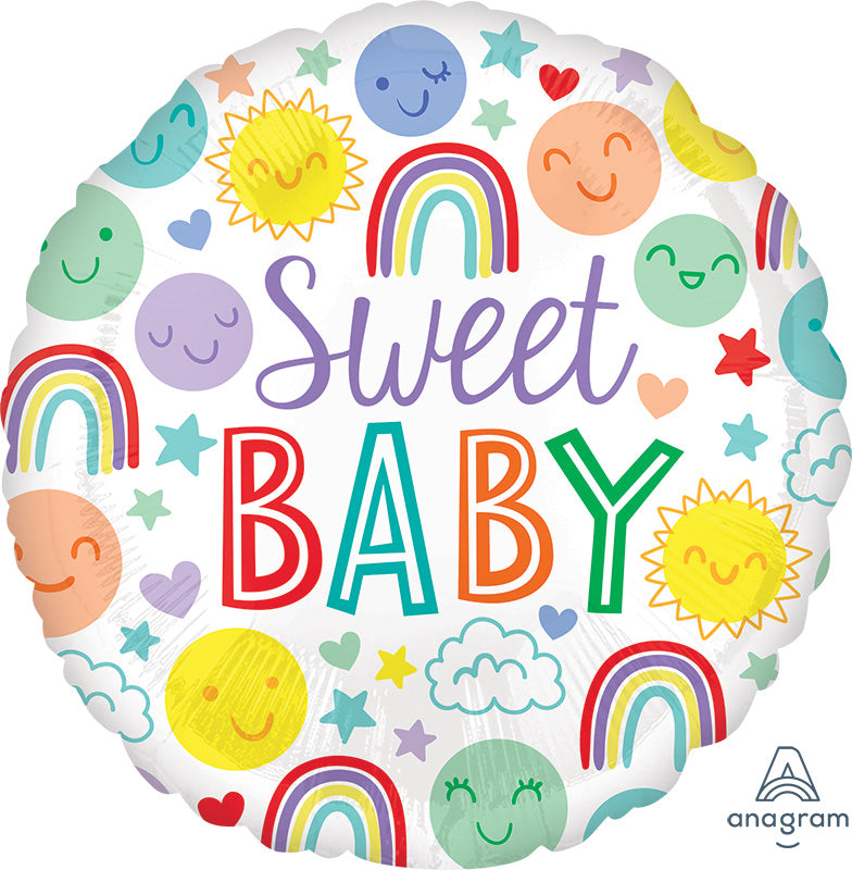 28" Jumbo Sweet Baby Icons Foil Balloon