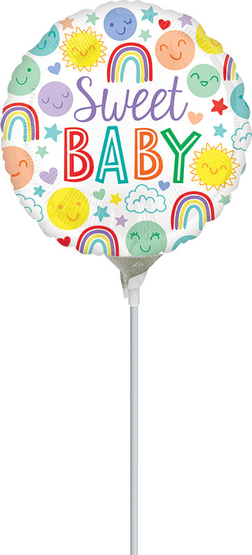 4" Airfill Only Sweet Baby Icons Foil Balloon