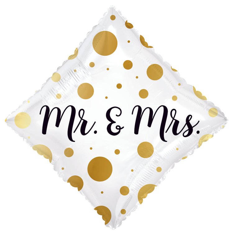 18" Mr. & Mrs. Diamond Foil Balloon