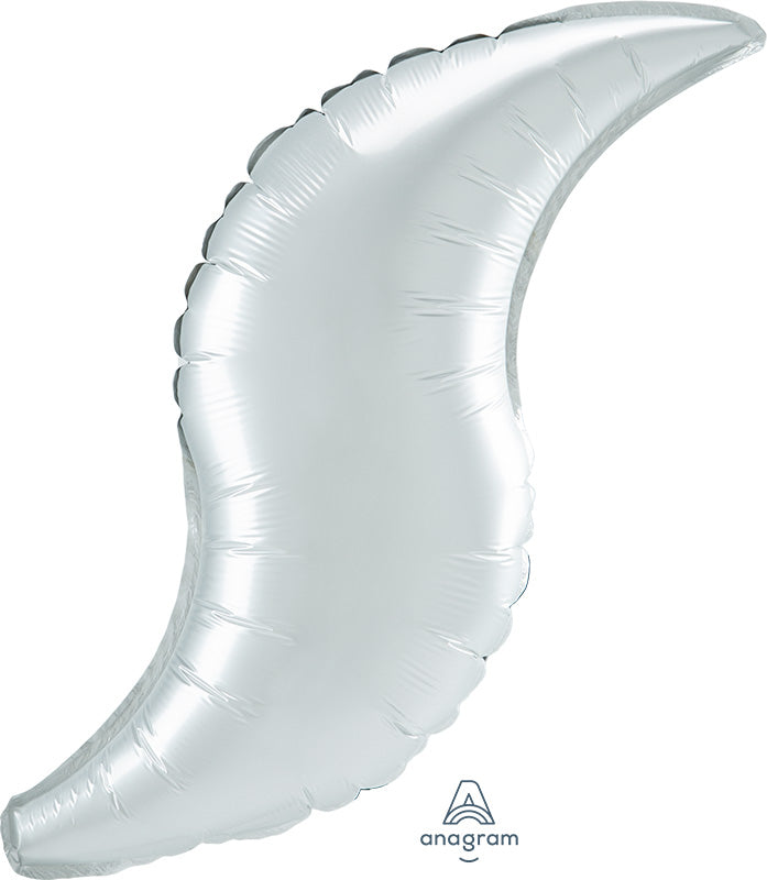 19" Airfill Only White Satin Curve Foil Balloon