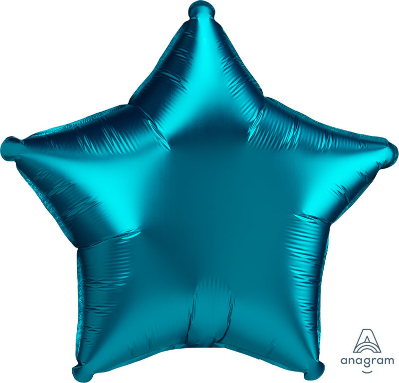 18" Satin Luxe Aqua Star Foil Balloon
