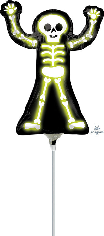 Airfill Only Mini Shape Neon Skelly Foil Balloon