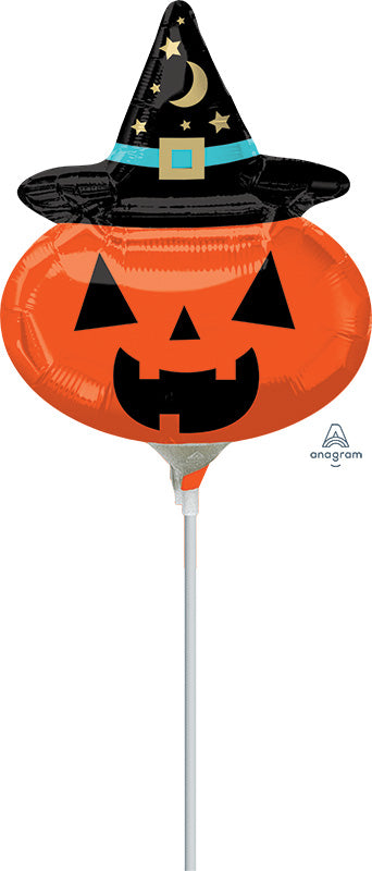 Airfill Only Mini Shape Witchy Pumpkin Foil Balloon