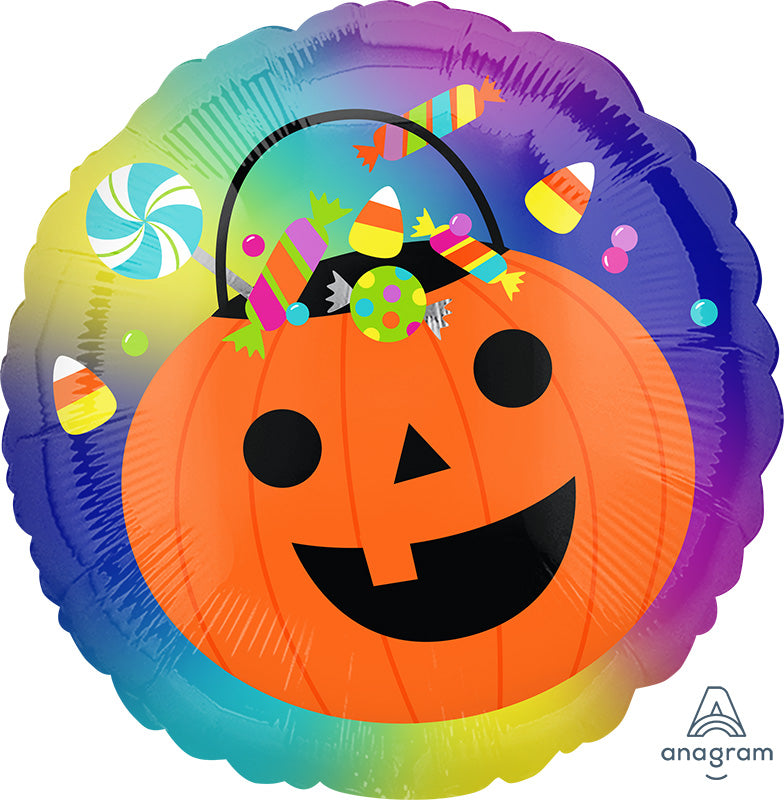 18" Pumpkin Bucket Foil Balloon