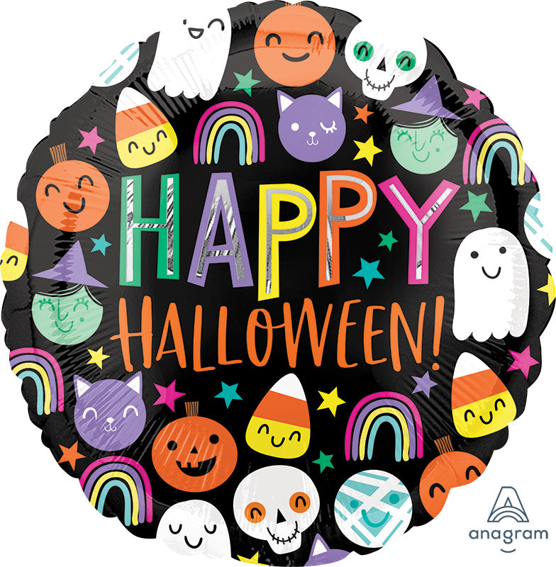 18" Halloween Happy Faces Foil Balloon