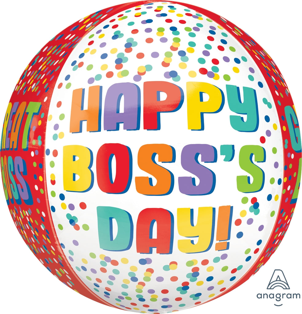 16" Orbz Boss's Day Dots Foil Balloon