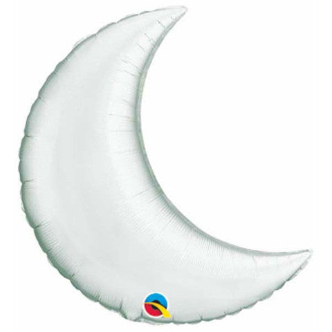 9" Crescent Moon Silver/Air-fill Balloon
