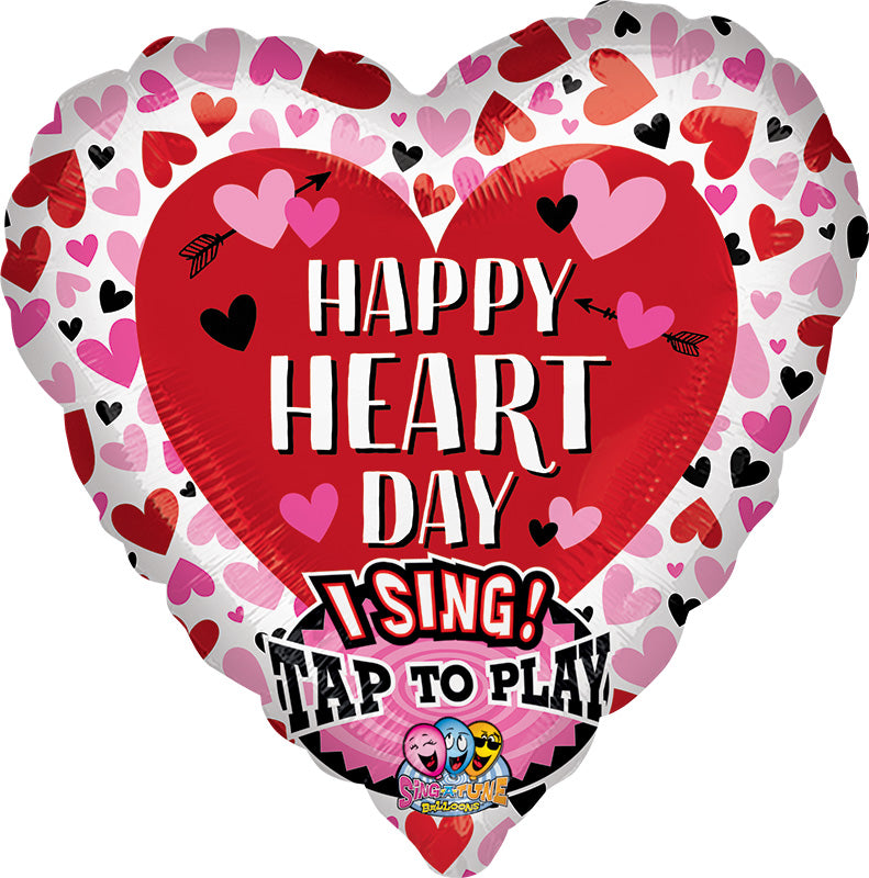 29" Sing-A-Tune Happy Heart Day Hearts Foil Balloon