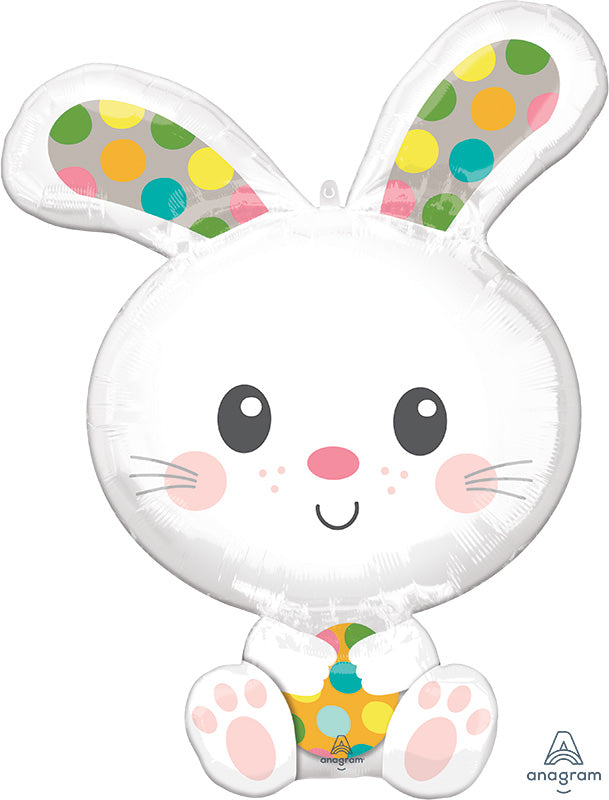 29" SuperShape Spotted Bunny Foil Balloon