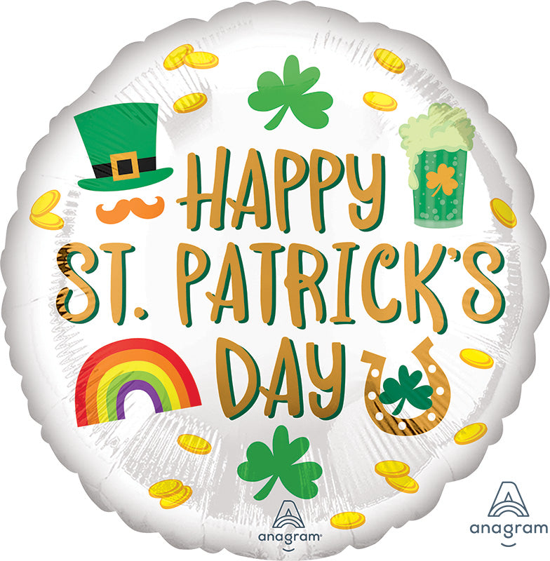 18" St. Patrick's Icons Foil Balloon