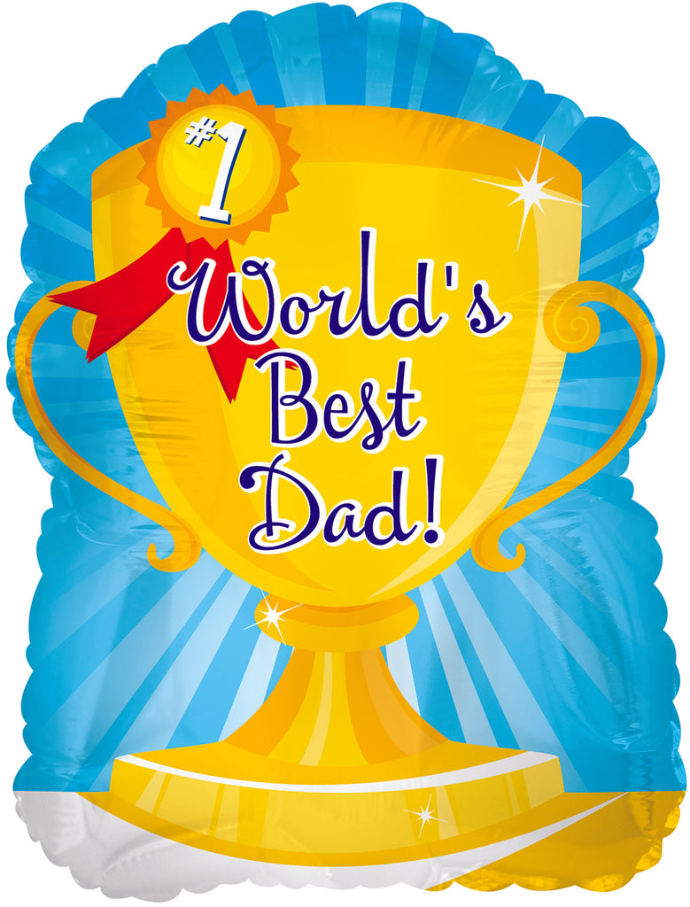 9" Airfill Only World's Best Dad! Trophy Balloon