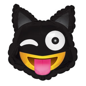 10" Airfill Only Bat Cat Emoji Emoticon Balloon