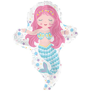 Not Inflated 12" Airfill Only Mermaid Girl Mini-Shape Foil Balloon Manufactured By CTI Industries Corporation of Lake Barrington IL