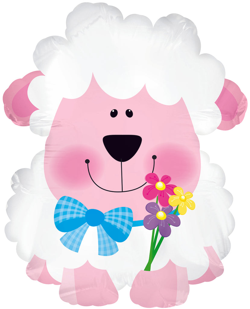12" Airfill Only Spring Sheep Foil Balloon