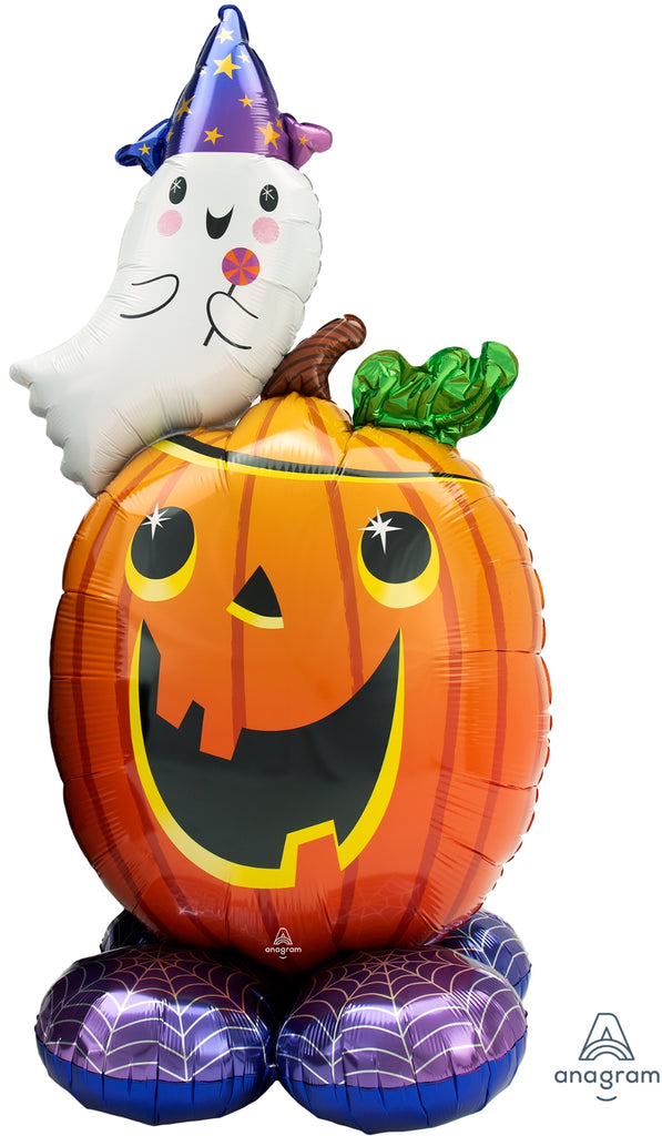 56" Airfill Only Airloonz Consumer Inflatable Pumpkin Ghost Foil Balloon