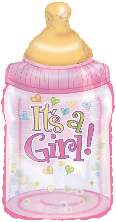 12" Airfill Only Baby Girl Bottle Balloon