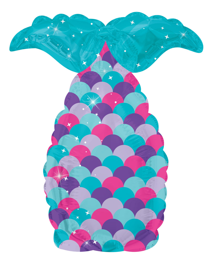 12" Airfill Only Mermaid Tail Foil Balloon