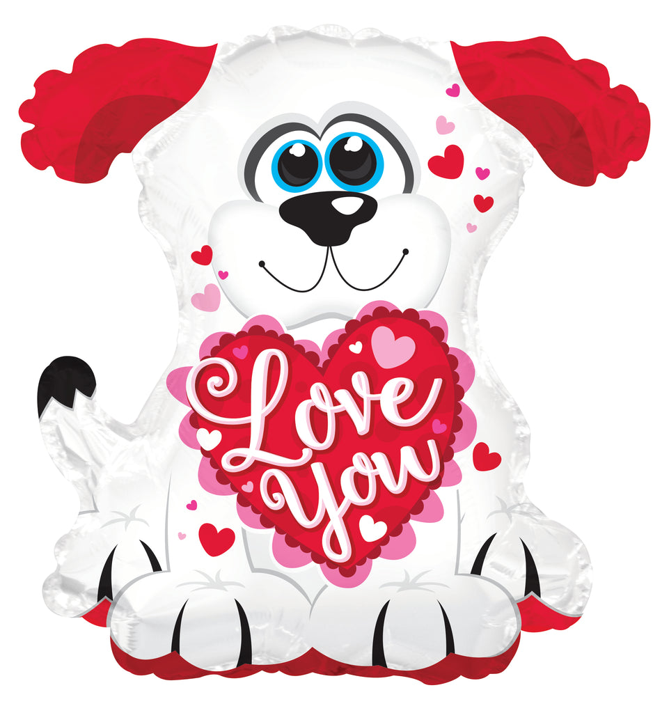 12" Airfill Only Love You Doggie Foil Balloon