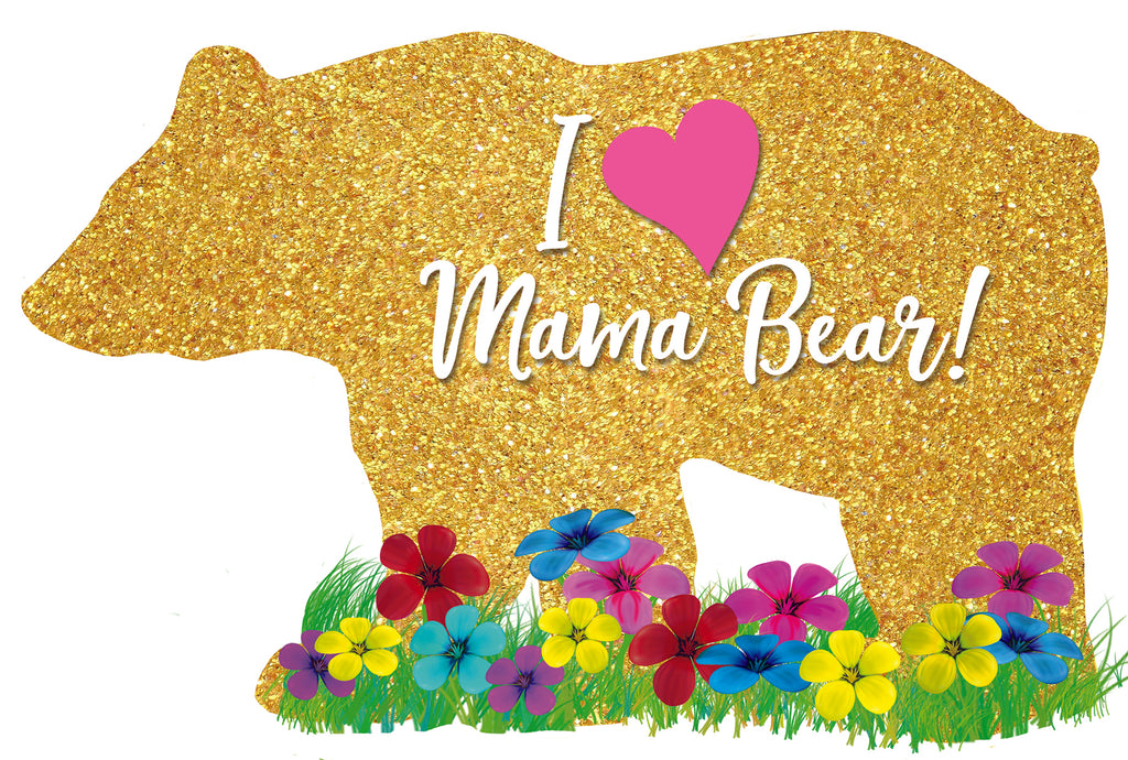 14" Airfill Only Love You Mama Bear Foil Balloons