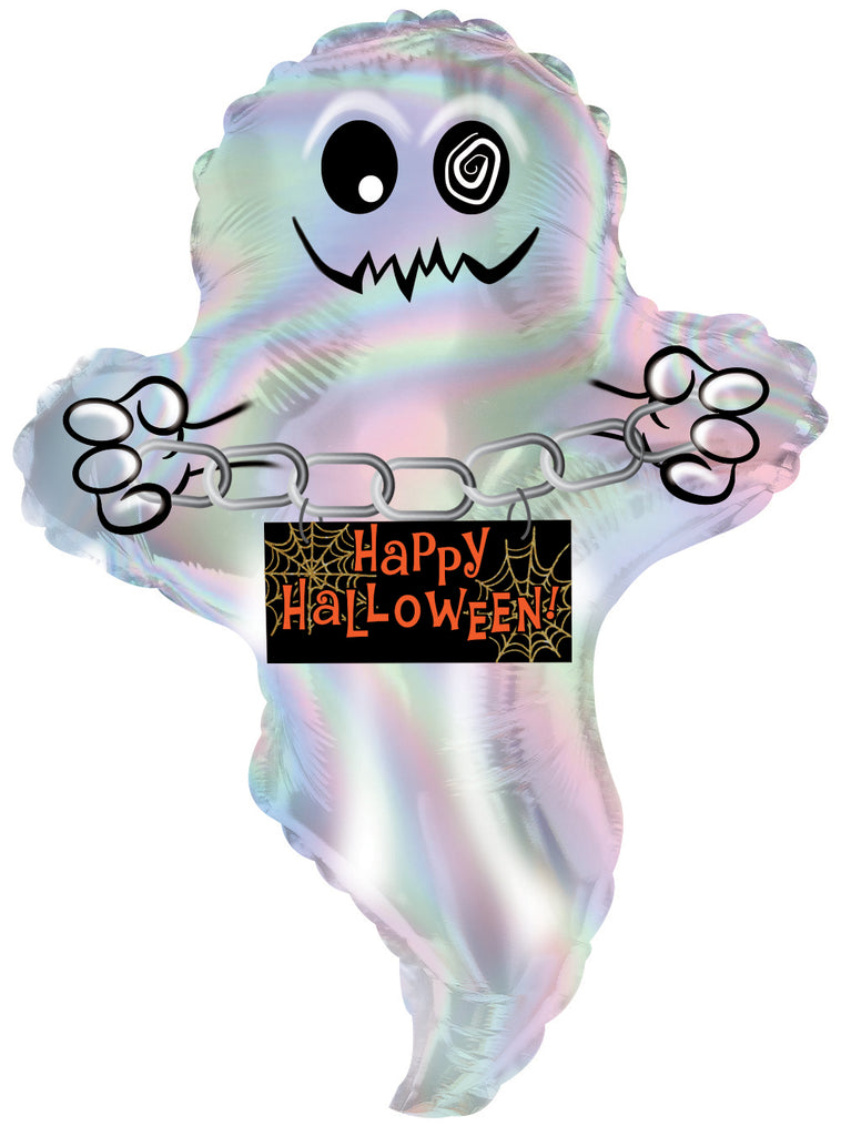 12" Airfill Only Irridescent Ghost Foil Balloon