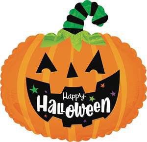 9" Airfill Only Happy Halloween Pumpkin Foil Balloon