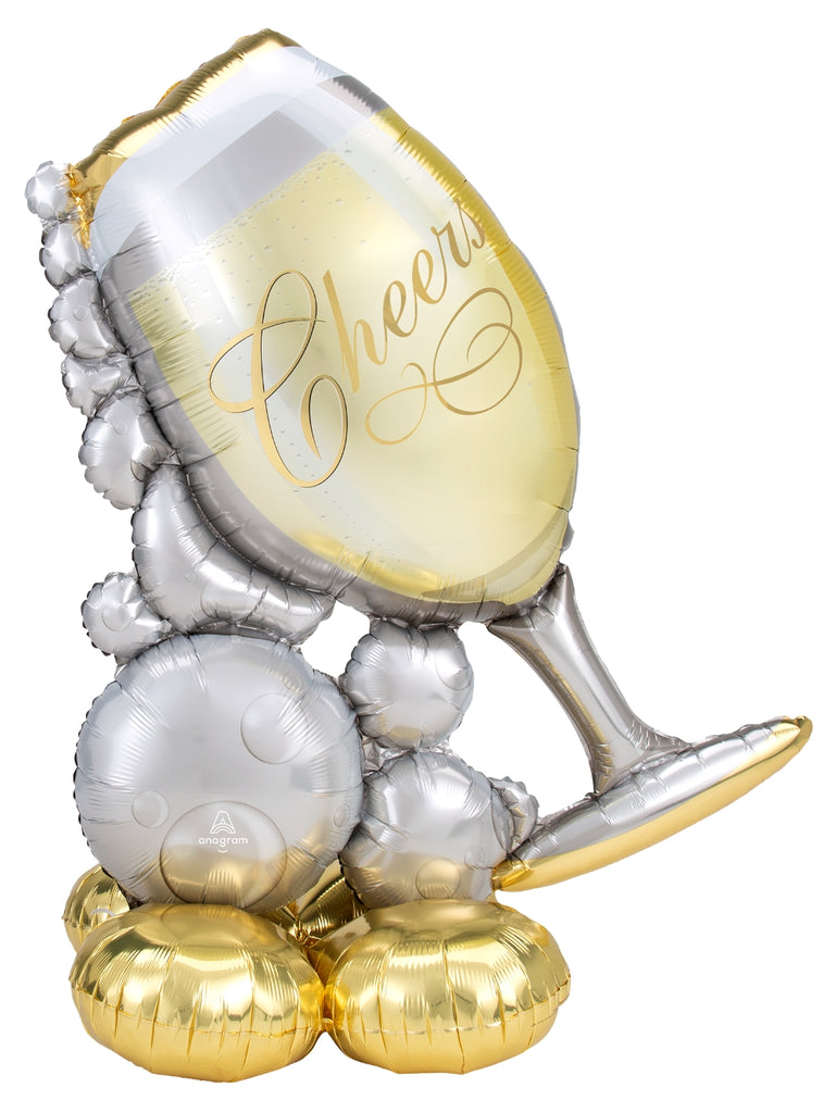 Airfill Only Airloonz Consumer Inflatable Bubbly Wine Glass Foil Balloon