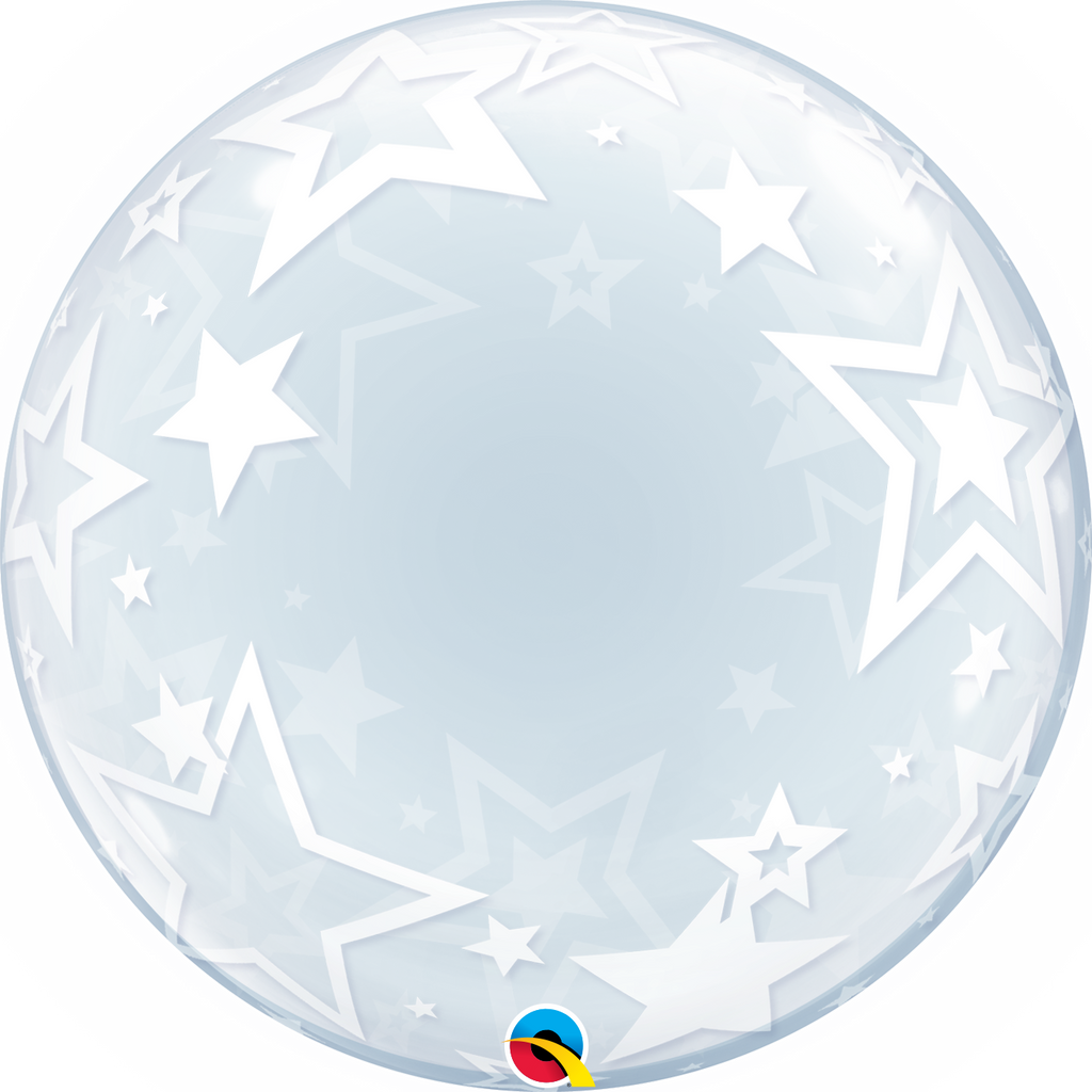 24" Deco Bubble – Stylish Stars Balloon
