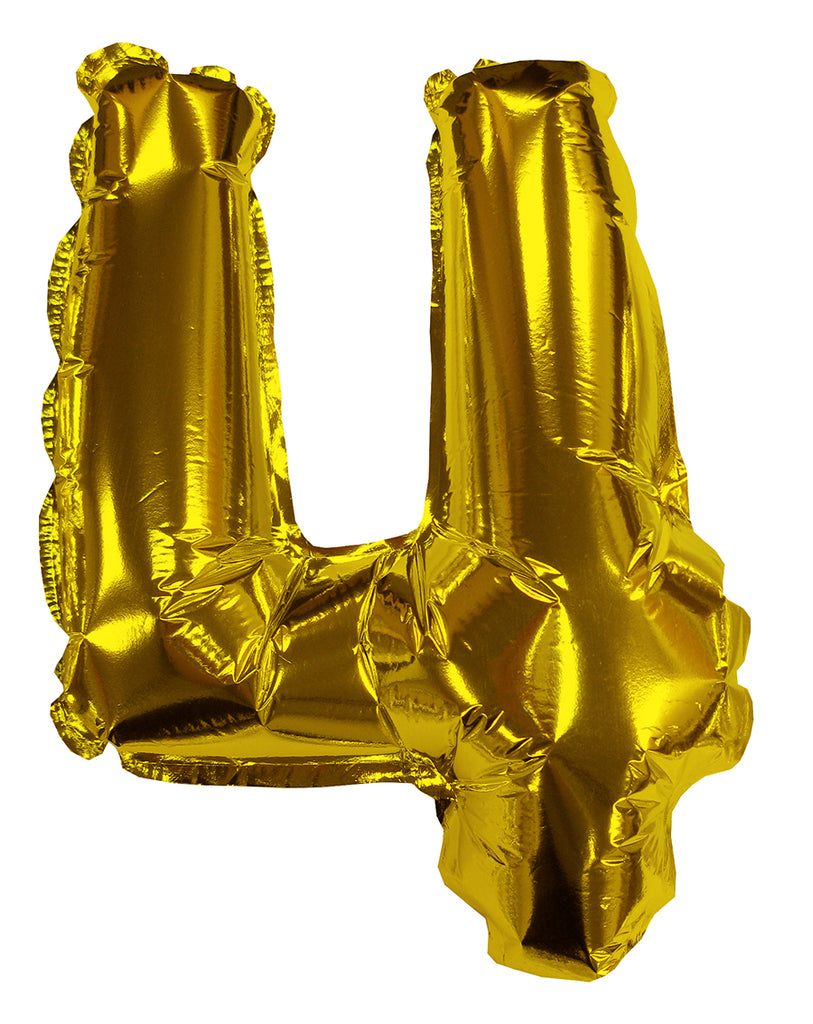 8" Airfill Only Gold #4 Shape Self Sealing Valve Foil Balloon