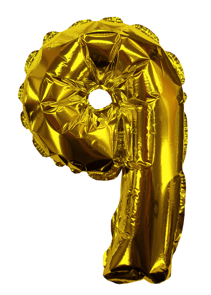 8" Airfill Only Gold #9 Shape Self Sealing Valve Foil Balloon