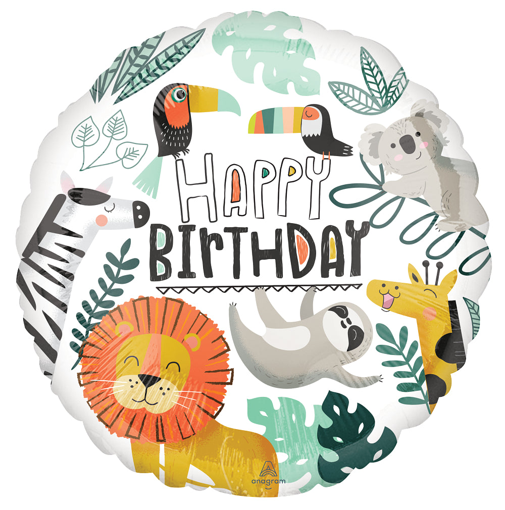 18" Get Wild Birthday Foil Balloon