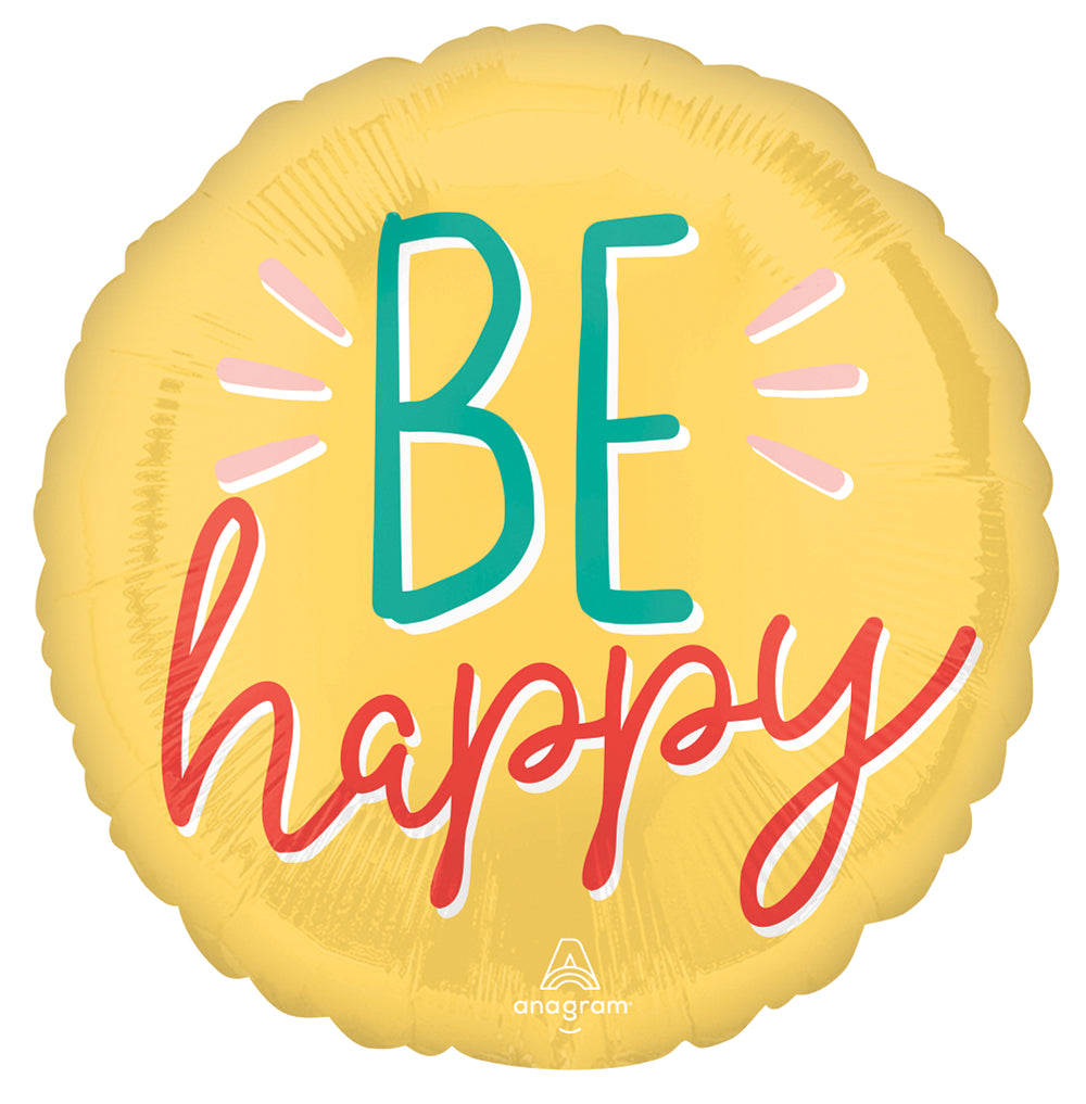 18" Be Happy Foil Balloon