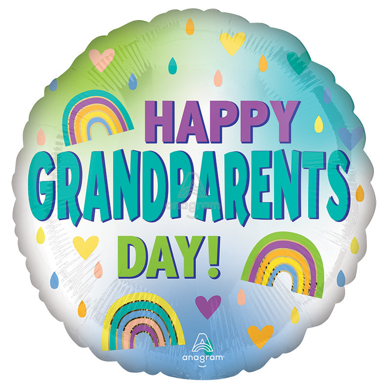 18" Grandparents Day Rainbows Foil Balloon