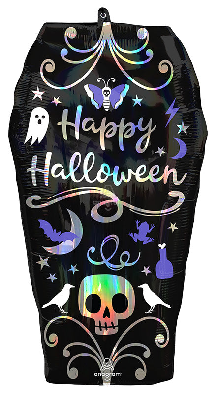 27" Holographic SuperShape Iridescent Coffin Foil Balloon